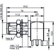 Telegärtner - Koax-Steckverbinder SMA-Winkeleinbaubuchse Au 100024711 für LTP, 50Ohm − 5 Stück