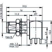 Telegärtner - Koax-Steckverbinder SMA-Winkeleinbaubuchse Au 100024711 für LTP, 50Ohm − 5 Stück