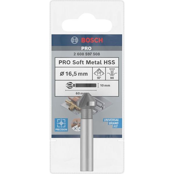Bosch - Versenkbohrer PRO Soft Metal HSS 2608597508 Kegelsenker 16,5 x