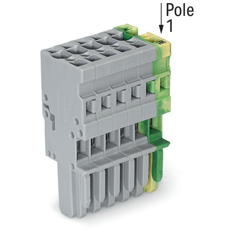 WAGO - Ein- und mehrpolige Klemmenleiste 1-Leiter-Federleiste 769-106/000-036 4mm²,gn-ge/gr − 25 Stück