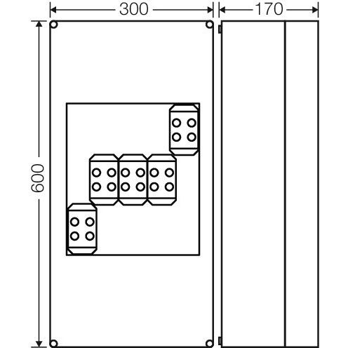 Hensel - Dose, Gehäuse für Montage auf der Wand/Decke Kabelabzweigkasten K 2401 35-240qmm 3ph. 5pol