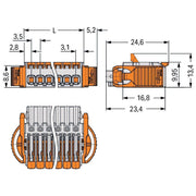 WAGO - Kabelsteckverbinder für Leiterplattensteckverbinder 1-Leiter-Federleiste,Hebel 2734-1107/038-000 PushinCAGECLAMP,lgr − 50 Stück