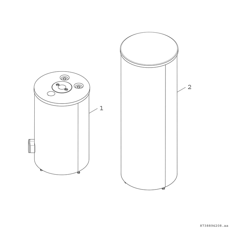 Bosch Thermotechnik - Speicher für Zentralheizung/Wärmepumpe Pufferspeicher BH200-51A STORA 200L, silber