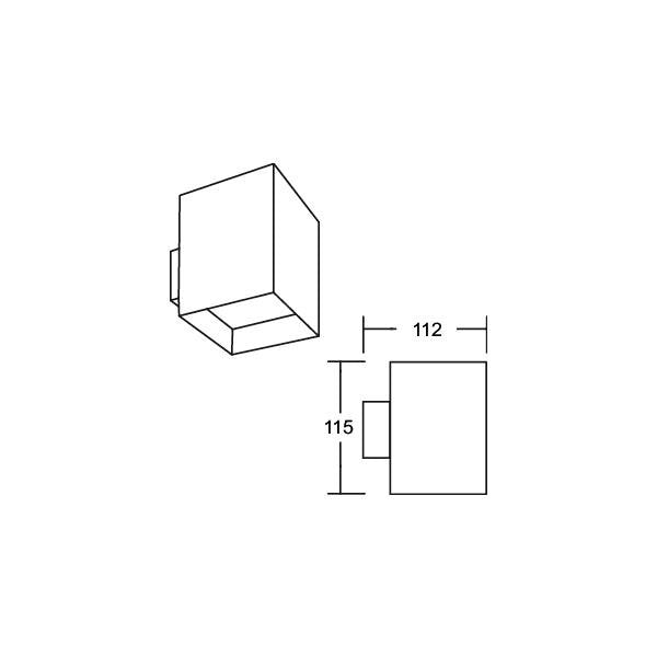 Brumberg Leuchten - Decken-/Wandleuchte Wand-Anbaumodul quadr. 45205170 weiß