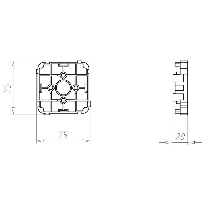 Kaiser - Zubehör/Ersatzteile für Dose/Gehäuse für Montage in der Wand/Decke Gegenlager 1210-02 f.Stützelement D=20