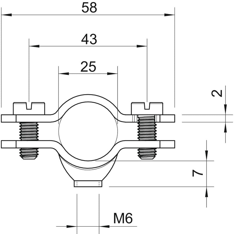 OBO Bettermann - Befestigungsschelle für Kabel/Rohre Abstandschelle 731 W 25 G galv.vz − 50 Stück