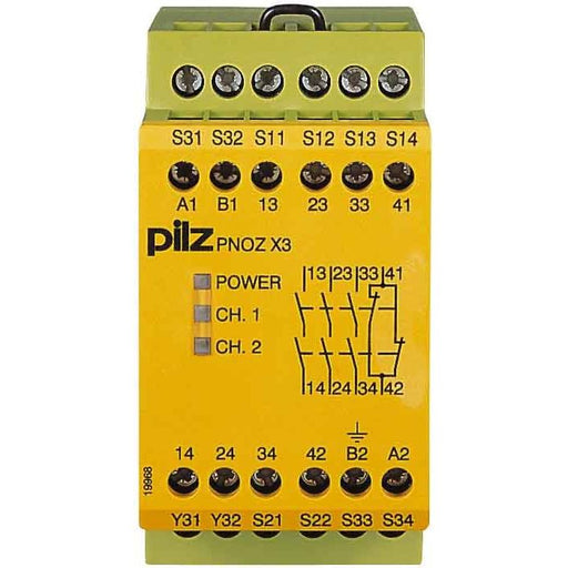 Pilz - Gerät zur Überwachung von sicherheitsgerichteten Stromkreisen Not-Aus-Schaltgerät PNOZ X3 #774315 115AC24DC3n/o1n/c1so