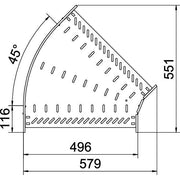 OBO Bettermann - Bogen für Kabelrinne Bogen 45 Grad RB 45 850 FT 85x500 tauchfeuerv