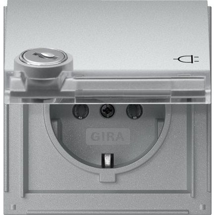 Gira - Steckdose KD TX-44 456965 Alu Schloss gleich