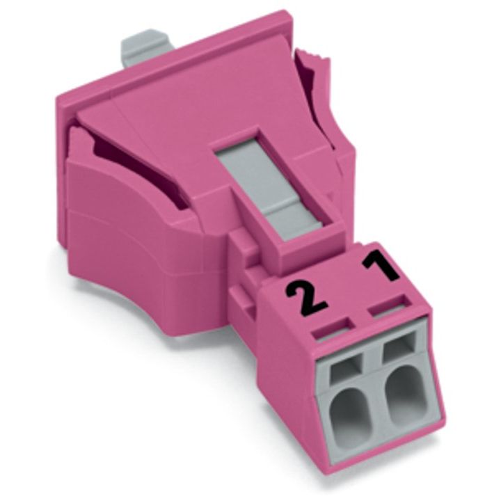 WAGO - Geräteanschluss für steckbare Gebäudeinstallation Snap-In-Stecker 890-792 2-polig,Kod. B,pink − 50 Stück