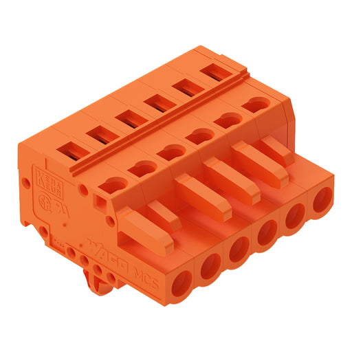 WAGO - Kabelsteckverbinder für Leiterplattensteckverbinder 1-Leiter-Federleiste 231-306/008-000 CAGECLAMP,2,5mm²,or − 50 Stück