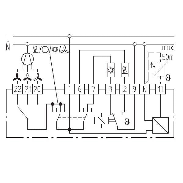 Eberle Controls - Raumthermostat/Uhrenthermostat Klimaregler KLR-E 52724 15-30C, AC230V