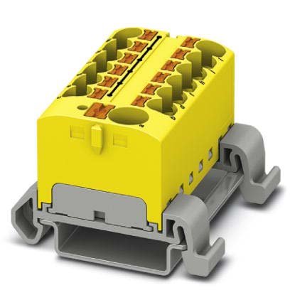 Phoenix Contact - Durchgangs-Reihenklemme Verteilerblock PTFIX10/12X4-NS35AYE − 8 Stück
