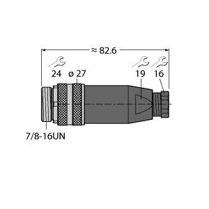 Turck - Rundsteckverbinder, feldkonfektionierbar (Industriesteckverbinder) Steckverbinder BS4151-0/13.5 konfektionierbar