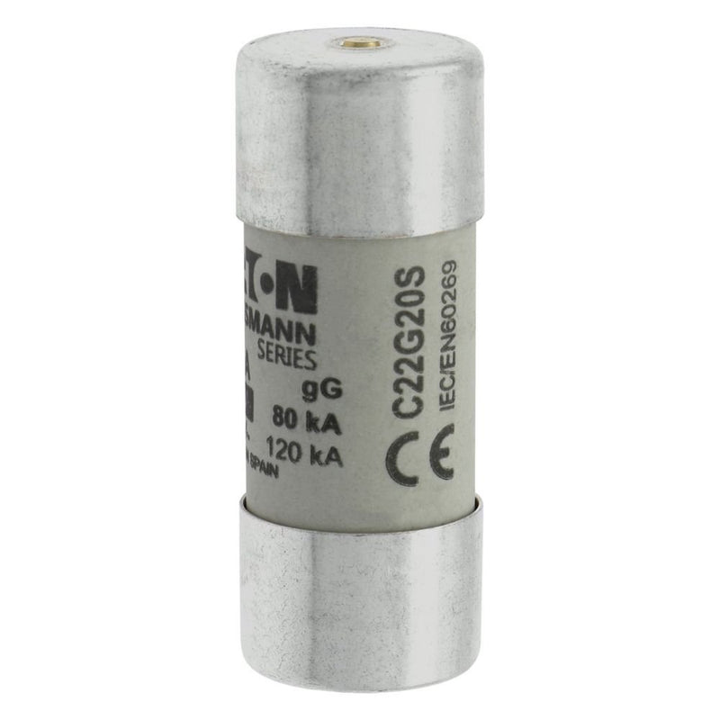 Eaton - Zylindrische Sicherung Sicherungseinsatz Nieders. CYL GG 22,#C22G20S 20A AC 690V 80kA − 10 Stück