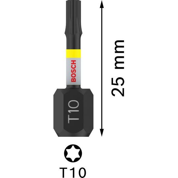 Bosch - Bit PRO Impact Bit, T10 2608522472 25 mm, 2-tlg