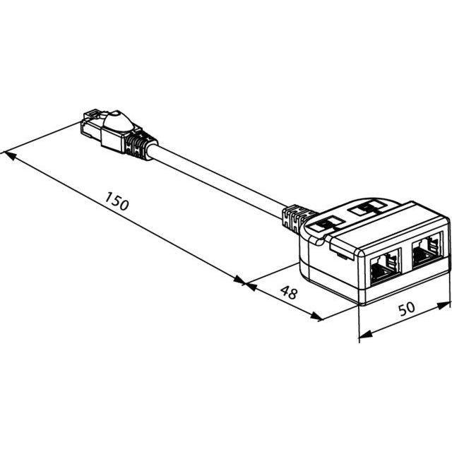 Telegärtner - Kommunikationstechnik-Adapter Modular-T-Adapter 100023150 2x10/100BT/geschirmt