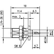Telegärtner - Koax-Steckverbinder SMA-Einbaubuchse AU 50Ohm 100024715 − 5 Stück
