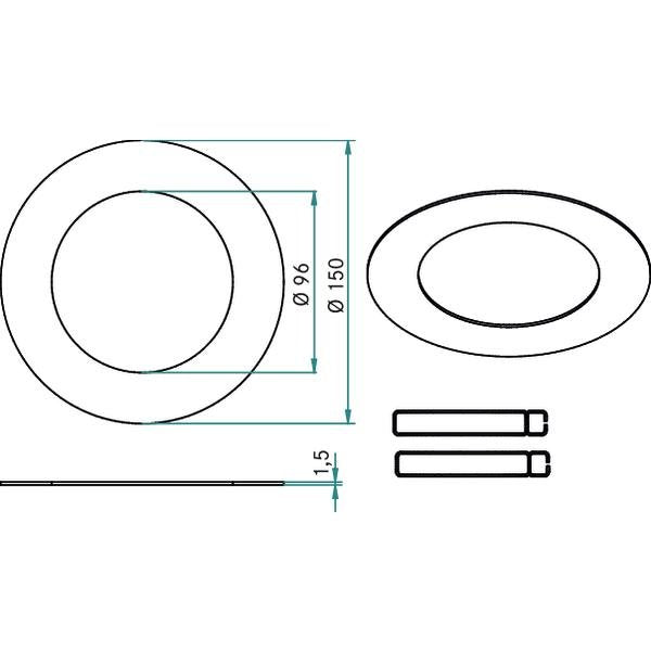 Brumberg Leuchten - Mechanisches Zubehör/Ersatzteile für Leuchten Reduzierring 81014080 Außen-Durchm. 150mm
