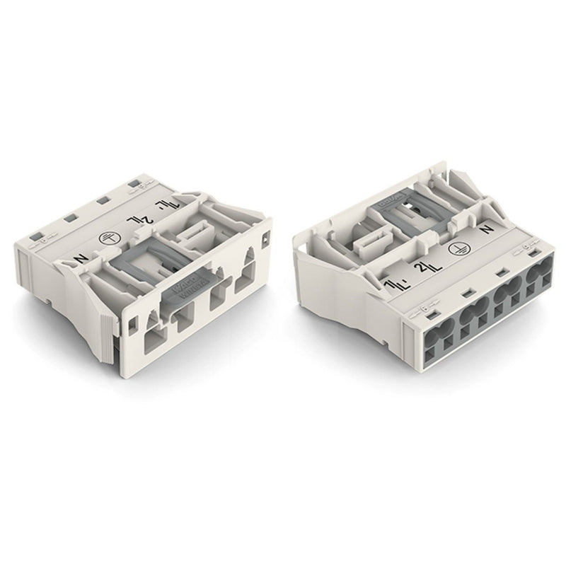 WAGO - Geräteanschluss für steckbare Gebäudeinstallation Snap-In-Stecker 770-734 4-polig,Kod. A,weiß − 100 Stück