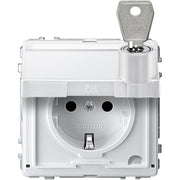 Merten - Steckdose SCHUKO-Steckdose pws MEG2317-7219 Klappd.Schriftfeld