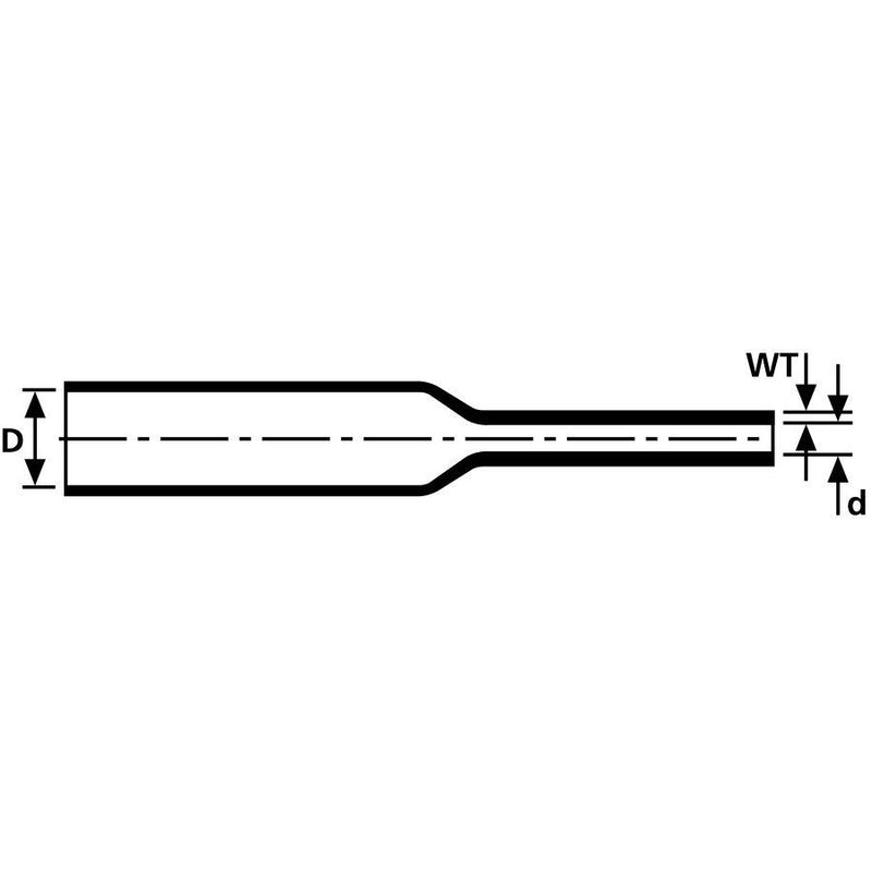 HellermannTyton - Schrumpfschlauch TR27-9.5/4.8PO-XBK60 schwarz − 60 Meter