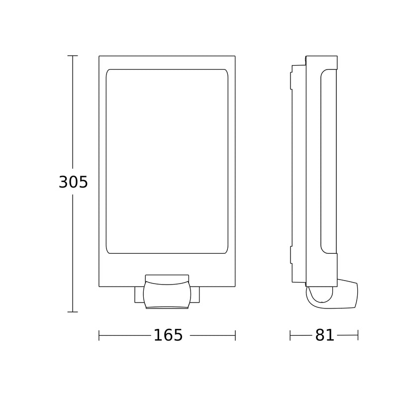 Steinel - Decken-/Wandleuchte Sensor-LED-Außenleuchte L 240 S SI 3000K 81 x 165 x 305 mm