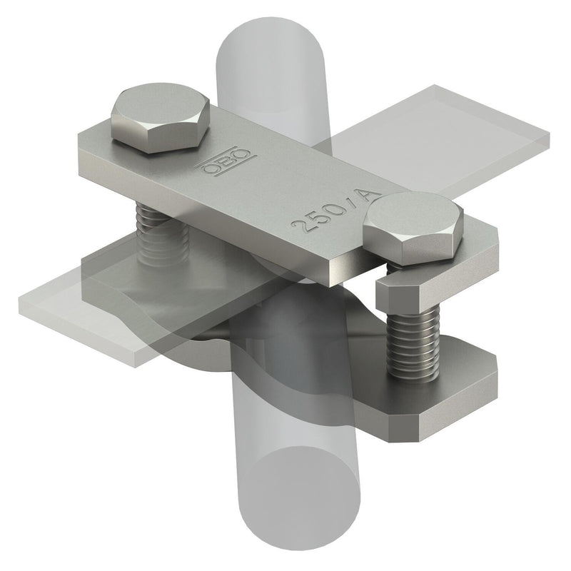 OBO Bettermann - Verbinder für Blitzschutz Diagonalklemme 250 A-VA − 10 Stück