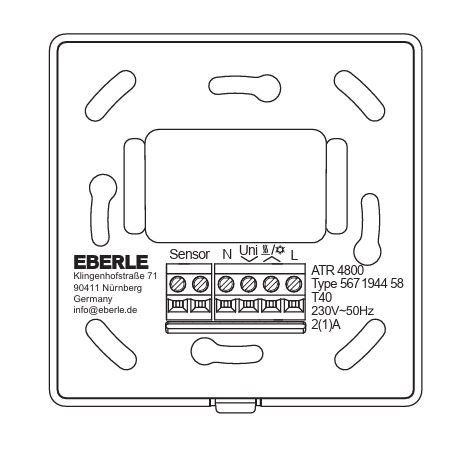 Eberle Controls - Raumthermostat/Uhrenthermostat AP-Uhrenthermostat ATR 4800 Raum-/ Fußbodenregle