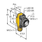Turck - Reflexions-Lichtschranke Opto Sensor QS18VP6LPQ8 Lichtschranke