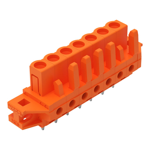 WAGO - Leiterplattensteckverbinder THT-Federleiste gerade 232-167/031-000 Maß 5,08mm,orange − 50 Stück