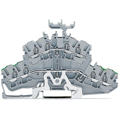 WAGO - Schutzleiter-Reihenklemme 4-Leiter-Doppelstockklemme 2002-2457 2,5mm²,grau − 50 Stück