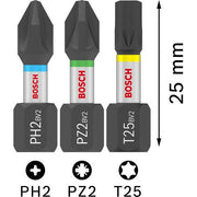 Bosch - Bit-Set PRO Impact Bit Set, 25 mm, 2608521U63VE(25) Display, 10 x 25-tlg − 10 Packung