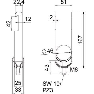 OBO Bettermann Vertr - Bügelschelle Bügelschelle BS-W2-M-46 FT 2-fach  − 25 Stück