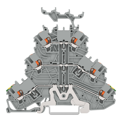 WAGO GmbH & Co. KG - Durchgangs-Reihenklemme Dreistockklemme 2200-3257 Drücker,gr − 40 Stück