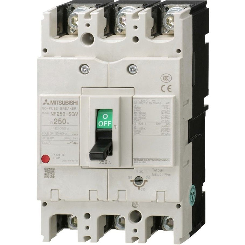 Mitsubishi Electric - Leistungsschalter für Trafo-, Generator- und Anlagenschutz Leistungsschalter NF250-SGV 4P #255122 4-polig