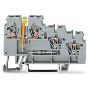 WAGO - Initiator/Aktor-Reihenklemme 3-Leiter-Aktorenklemme 270-585/281-507 LED gelb − 50 Stück