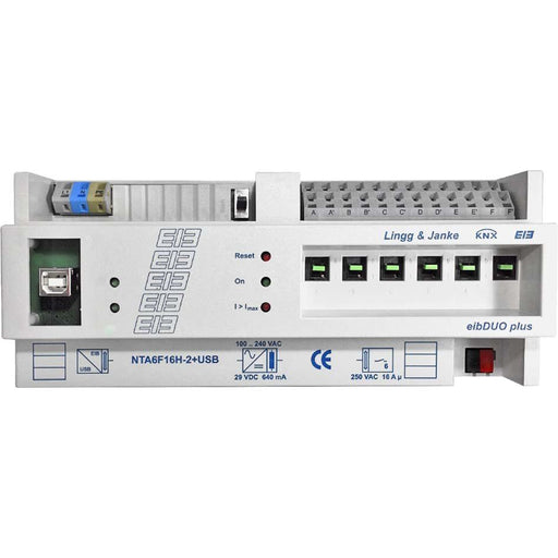 Lingg&Janke - Bussystem-Spannungsversorgung Netzteil-Aktor NTA6F16H-USB-2 6-fach 16A 640mA