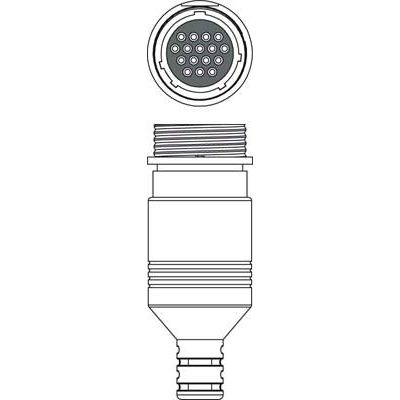Leuze - Rundsteckverbinder, feldkonfektionierbar (Industriesteckverbinder) Leitungsdose D U-M30-16A-M