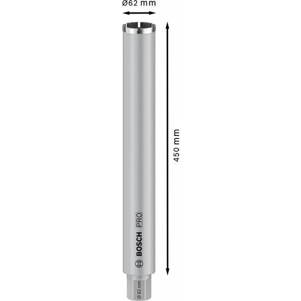 Bosch - Bohrkrone PRO Nassbohrkrone, 62 x 2608601737 450 mm G 1 1/4 Zoll