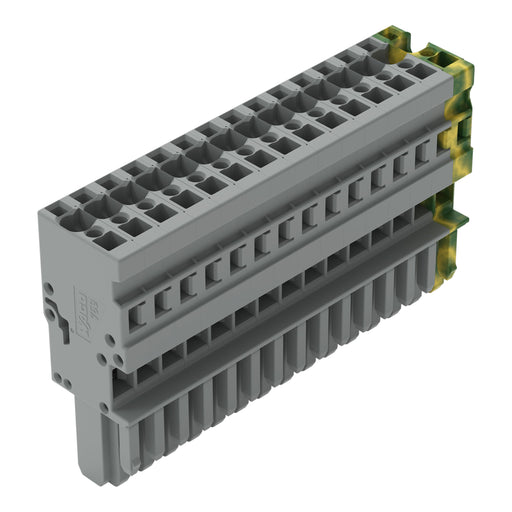 WAGO - Ein- und mehrpolige Klemmenleiste 1-Leiter-Federleiste 769-115/000-036 4mm²,gn-ge/gr − 10 Stück