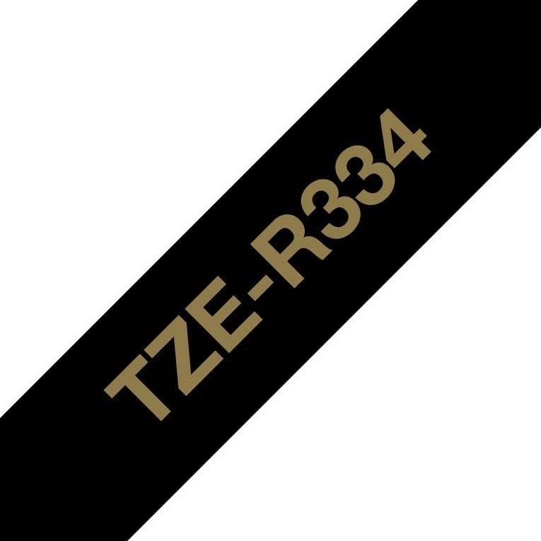 Brother - Verbrauchsmaterial für Telefax/Drucker/MFC Textilbänder TZe-R334 4m/12mm sw/gold