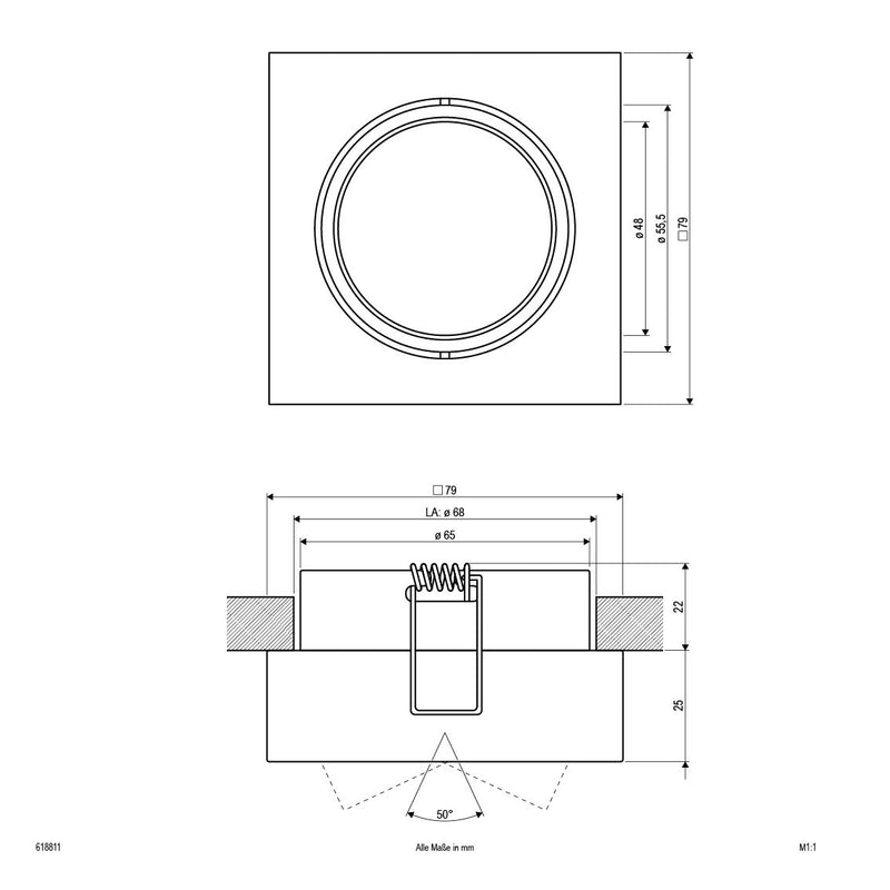 EVN Lichttechnik - Downlight/Strahler/Flutlicht NV EB-Leuchte 618 811 chr 12V 50W max. IP20