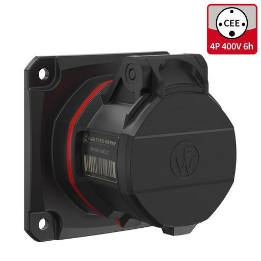 Walther Werke - CEE-Anbausteckdose (IEC 60309) CEE NEO Anbaudose FW411406CC gerade 16A 4P 6h
