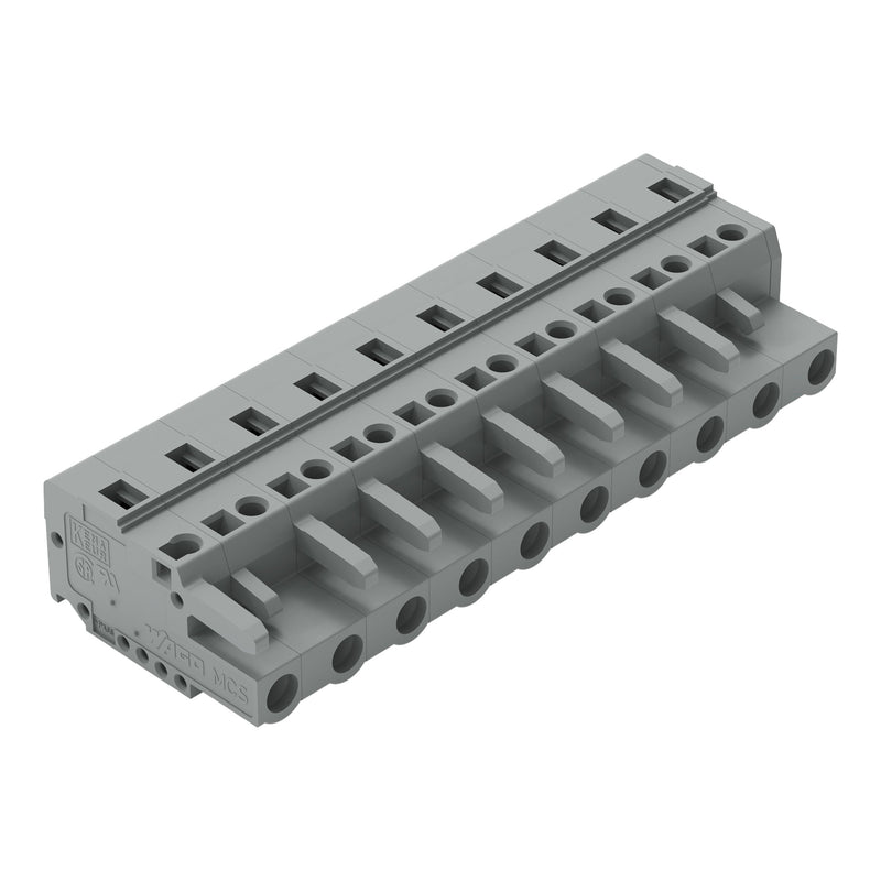 WAGO - Kabelsteckverbinder für Leiterplattensteckverbinder 1-Leiter-Federleiste 231-210/026-000 CAGECLAMP,2,5 mm²,gr − 25 Stück