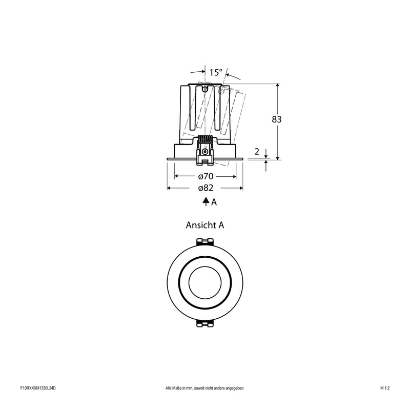 EVN Lichttechnik - Downlight/Strahler/Flutlicht LED-Einbauleuchte modular F10RXXXM1330L24D Konfigurationstype