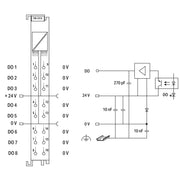 WAGO - Feldbus, Dez. Peripherie - Digitales Ein-/Ausgangs-Modul I/O Ausgangsklemme 750-1515 8DO 24VDC 0.5A
