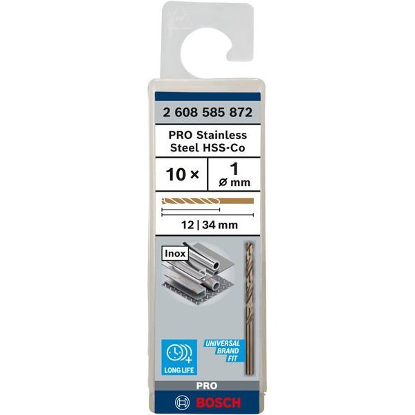 Bosch - Bohrer PRO Stainless Steel HSS-Co 2608585872 Spiralbohrer 1 x 12