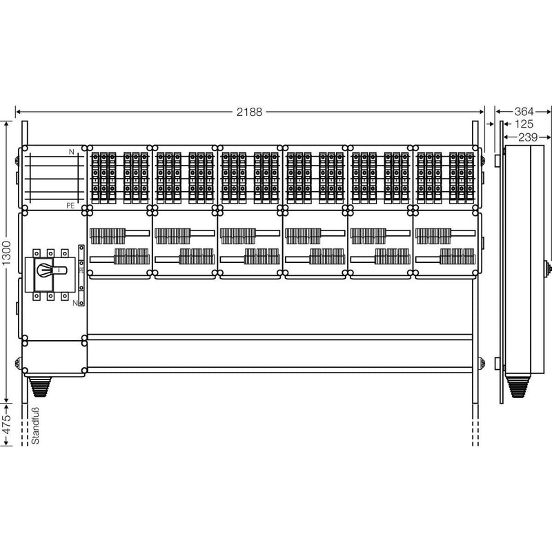 Hensel - Verteilerschrank für Energieversorgung Ladeverteiler Mi EV 11kW 36000 f.36 Ladep. a 11kW