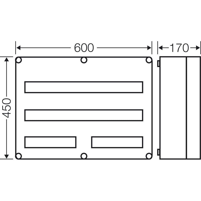 Hensel - Installationskleinverteiler Automatengehäuse Mi 1683 80TE o.PE-/N-Klemmm